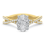 Extra Petite Twisted Shank Oval Diamond Engagement Ring