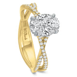 Extra Petite Twisted Shank Oval Diamond Engagement Ring