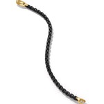Box Chain Bracelet in Stainless Steel with 14K Yellow Gold, 5mm