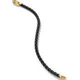 Box Chain Bracelet in Stainless Steel with 14K Yellow Gold, 5mm