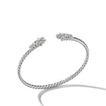 Starburst Cable Bracelet in Sterling Silver with Diamonds, 3.5mm