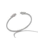 Starburst Cable Bracelet in Sterling Silver with Diamonds, 3.5mm