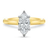 New Aire Low Profile Solitaire Marquis Engagement Ring