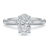 New Aire Low Profile Oval Diamond Solitaire Engagement Ring