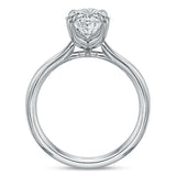 New Aire Low Profile Oval Diamond Solitaire Engagement Ring