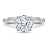 New Aire Low Profile Round Solitaire Diamond Engagement Ring