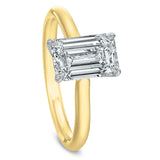 New Aire Low Profile Emerald Cut Diamond Solitaire Engagement Ring
