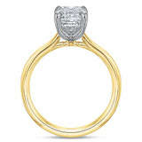 New Aire Low Profile Emerald Cut Diamond Solitaire Engagement Ring