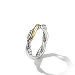 Petite Infinity Band Ring in Sterling Silver with 14K Yellow Gold, 4mm