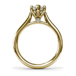 18K Yellow Gold Six Prong Diamond Semi-Mount Engagement Ring