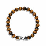 Spiritual Beads Bracelet in Sterling Silver with Tigers Eye, 8mm