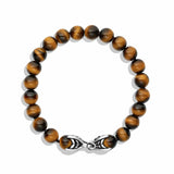 Spiritual Beads Bracelet in Sterling Silver with Tigers Eye, 8mm