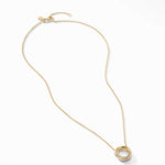 Crossover Pendant Necklace in 18K Yellow Gold with Diamonds, 14.5mm