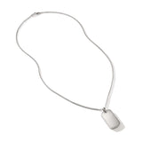 Tag Pendant Necklace, Sterling Silver