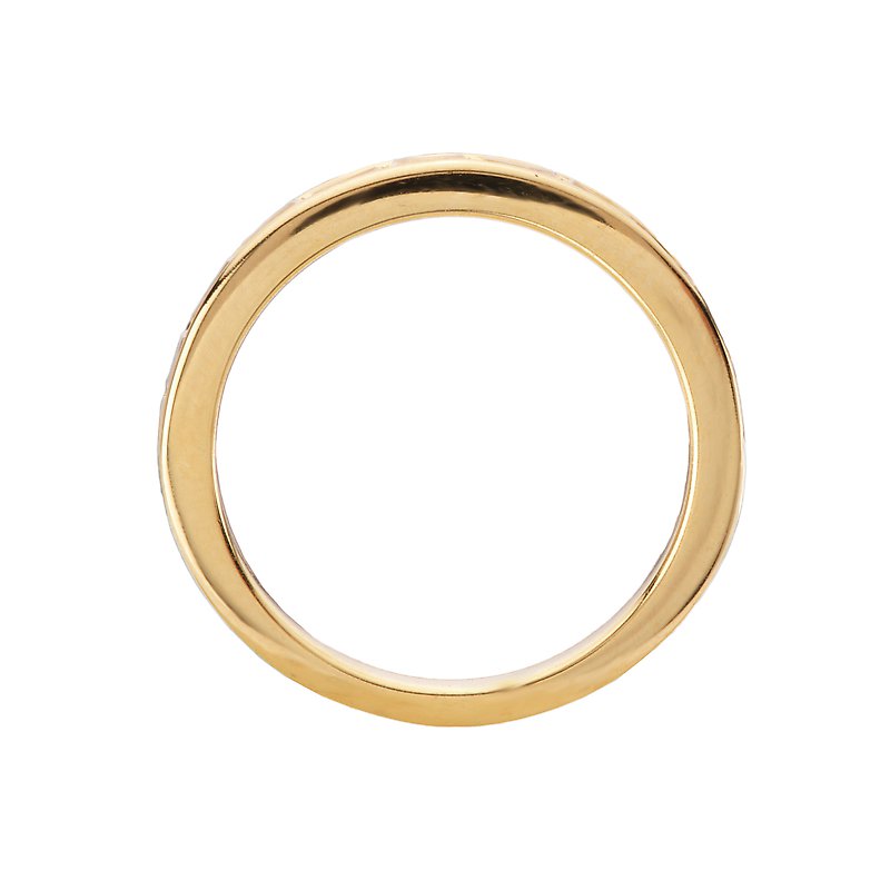 14K Yellow Gold Baguette Diamond Wedding Band