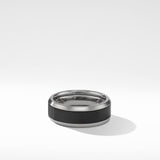 Beveled Band Ring in Grey Titanium with Black Titanium, 8.5mm