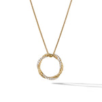 Petite Infinity Pendant Necklace in 18K Yellow Gold with Diamonds, 18mm