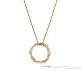 Petite Infinity Pendant Necklace in 18K Yellow Gold with Diamonds, 18mm