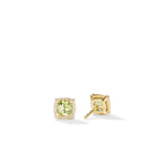 Petite Chatelaine® Pavé Bezel Stud Earrings in 18K Yellow Gold with Peridot and Diamonds, 5mm