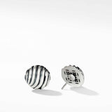 Sculpted Cable Stud Earrings in Sterling Silver, 14mm