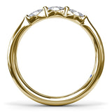 18K Yellow Gold Marquise Diamond Wedding Band