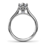 18K White Gold Sparkling Marquise Solitaire Diamond Semi-Mount Engagement Ring