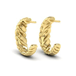 Aurelia Diamond Pavé Twisted Hoop Earrings in 18K Yellow Gold
