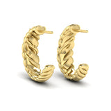Aurelia Diamond Pavé Twisted Hoop Earrings in 18K Yellow Gold