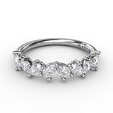 18K White Gold Pear Cluster Diamond Ring