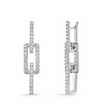 18K White Gold Essential Rectangle Drop Earrings