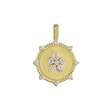 18K Yellow Gold Diamond Star Medallion