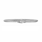 Micro Cable Flex Buckle Bracelet In Sterling Silver With Diamonds