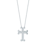 18k White Gold  Diamond Tiny Treasures Cross Necklace 18"