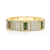 18K Yellow Gold Obelisco Diamond & Green Tourmaline Ring