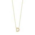 18K Yellow Gold Tiny Treasures Diamond Love Letter “D” Necklace