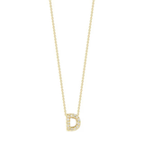 18K Yellow Gold Tiny Treasures Diamond Love Letter “D” Necklace