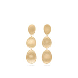 18K Yellow Gold Lunaria 3 Drop Petal Earrings