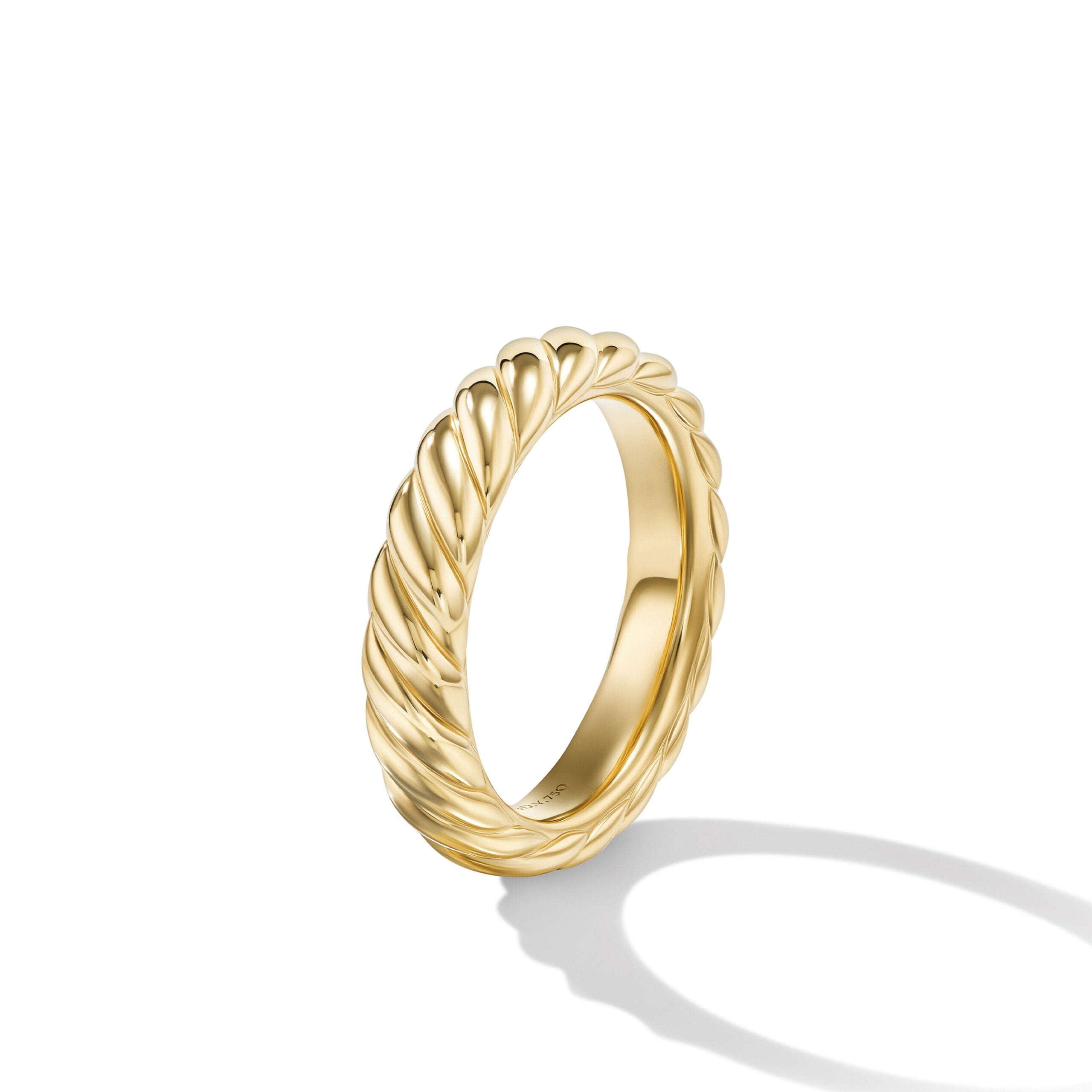 Sculpted Cable Band Ring in 18K Yellow Gold, 4.6mm