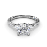 18K White Gold Dynamic Diamond Semi-Mount Engagement Ring