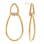 18K Yellow Gold Cialoma Yellow Gold Oblong Drop Earrings