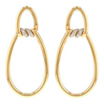18K Yellow Gold Cialoma Yellow Gold Oblong Drop Earrings
