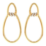 18K Yellow Gold Cialoma Yellow Gold Oblong Drop Earrings