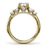18K Yellow Gold Strong and Striking Diamond Semi-Mount Engagement Ring