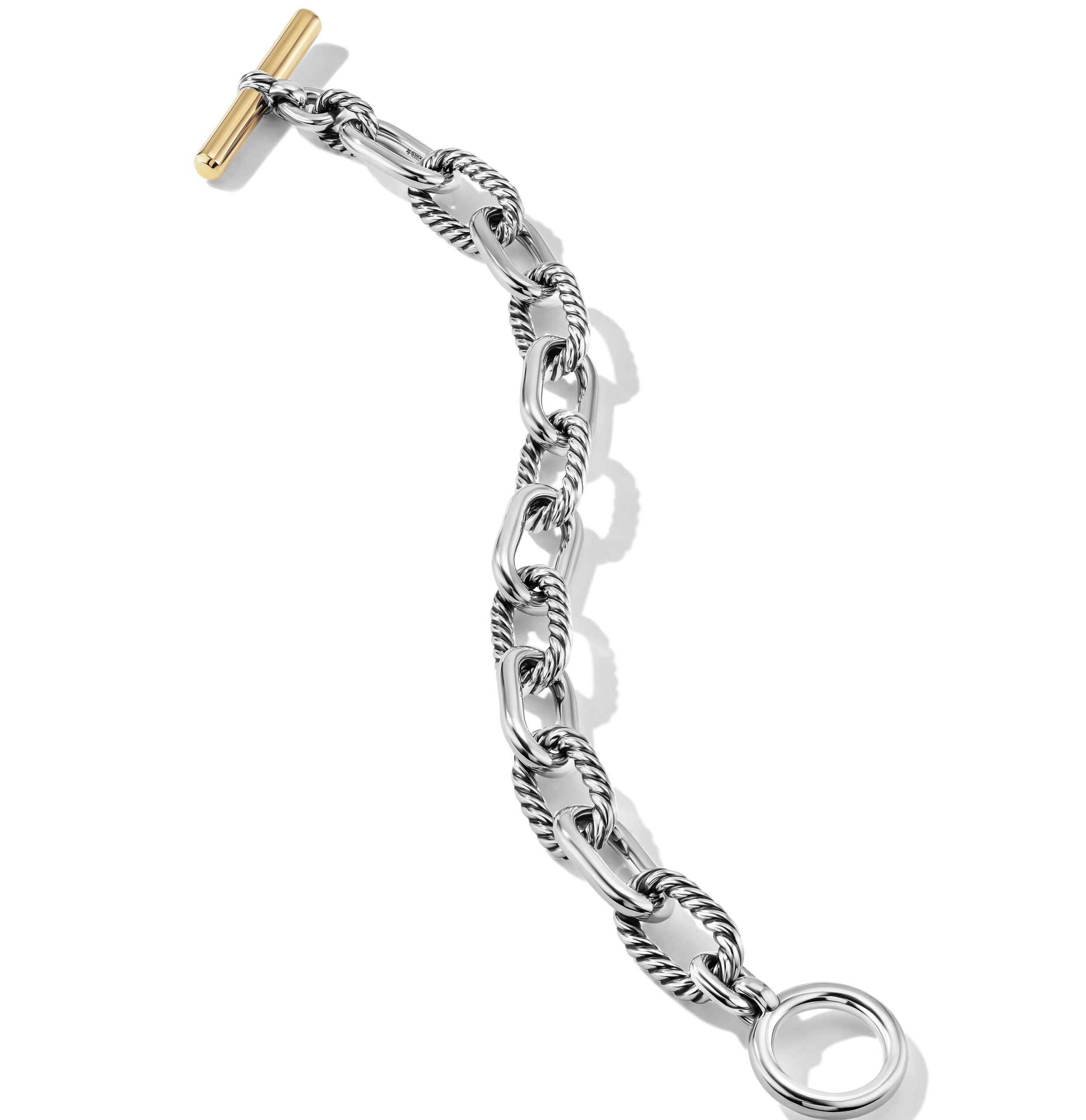 DY Madison® Toggle Chain Bracelet in Sterling Silver with 18K Yellow Gold, 11mm