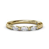18K Yellow Gold East-West Marquise Diamond Wedding Band