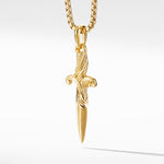 Waves Dagger Amulet in 18K Yellow Gold with Cognac Diamonds, 43.8mm