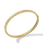 Sculpted Cable Bangle Bracelet in 18K Yellow Gold, 4.6mm