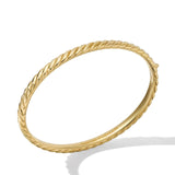 Sculpted Cable Bangle Bracelet in 18K Yellow Gold, 4.6mm