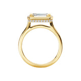 14K Yellow Gold Hidden Halo Semi-Mount Diamond Engagement Ring