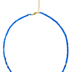 Blue Sapphire Beaded Necklace with Pearls